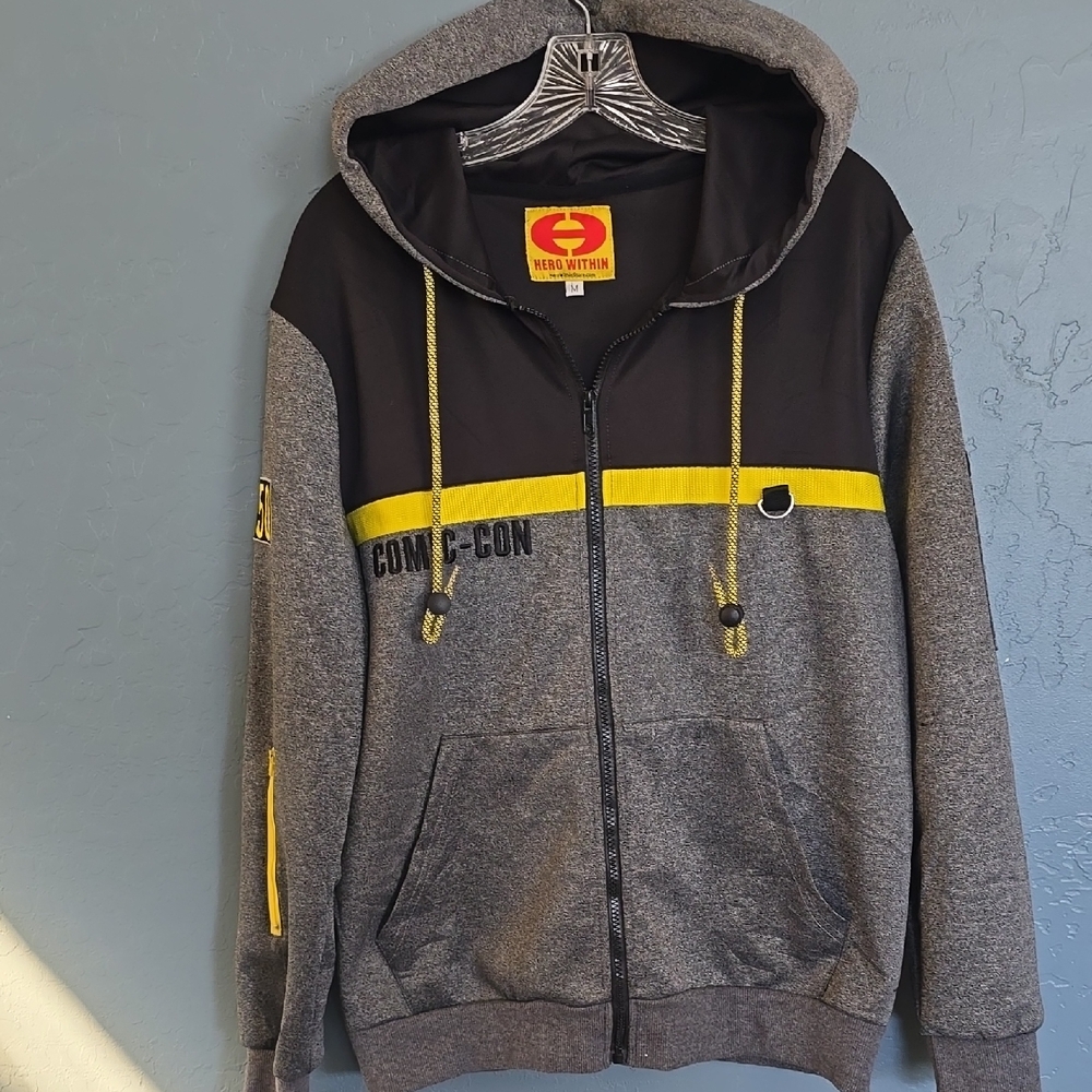 RARE Hero Within Comic-Con 50 Gray and Yellow Hoodie